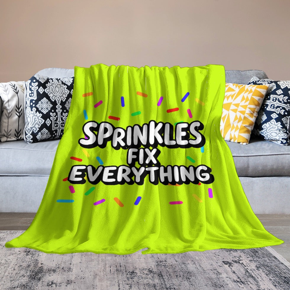 Ultra-Soft Flannel Blanket Sprinkles fix  everything