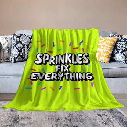 Ultra-Soft Flannel Blanket Sprinkles fix  everything