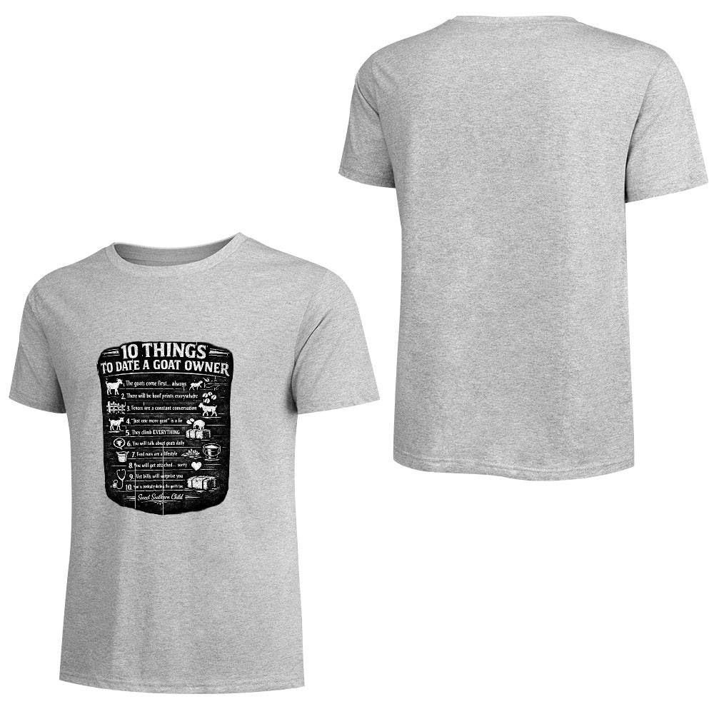 New Pure cotton short sleeved T-shirt 10 things to date a goat owner