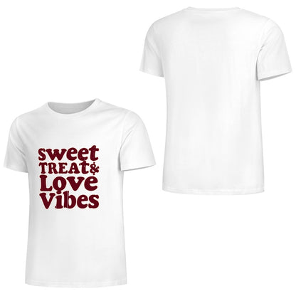 New Pure cotton short sleeved  Sweet treat and love vibes