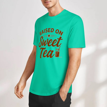 New Pure cotton short sleeved T-shirt Raised on sweet tea