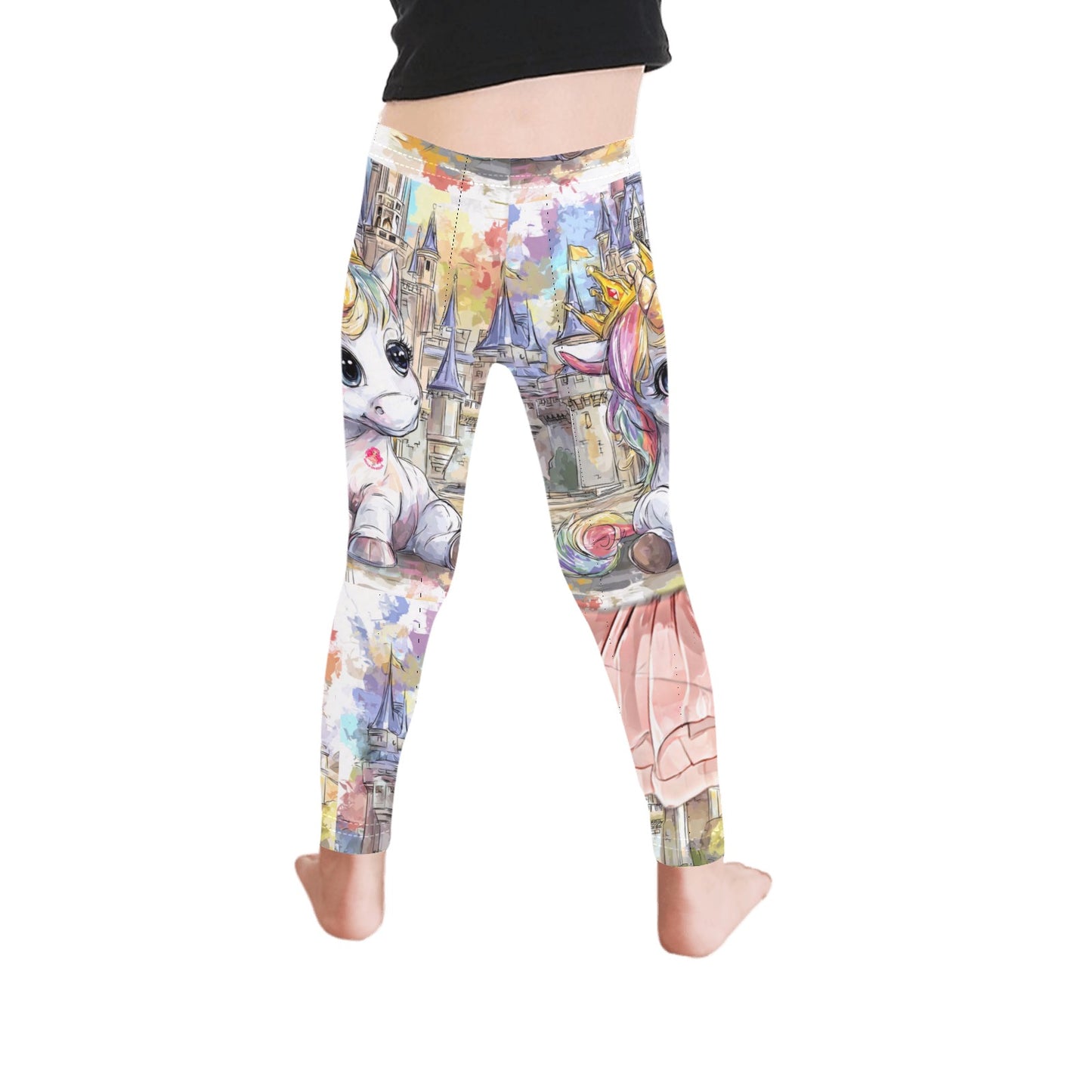 Castle and cute unicorn All-Over Print Girls Leggings (Model L06)