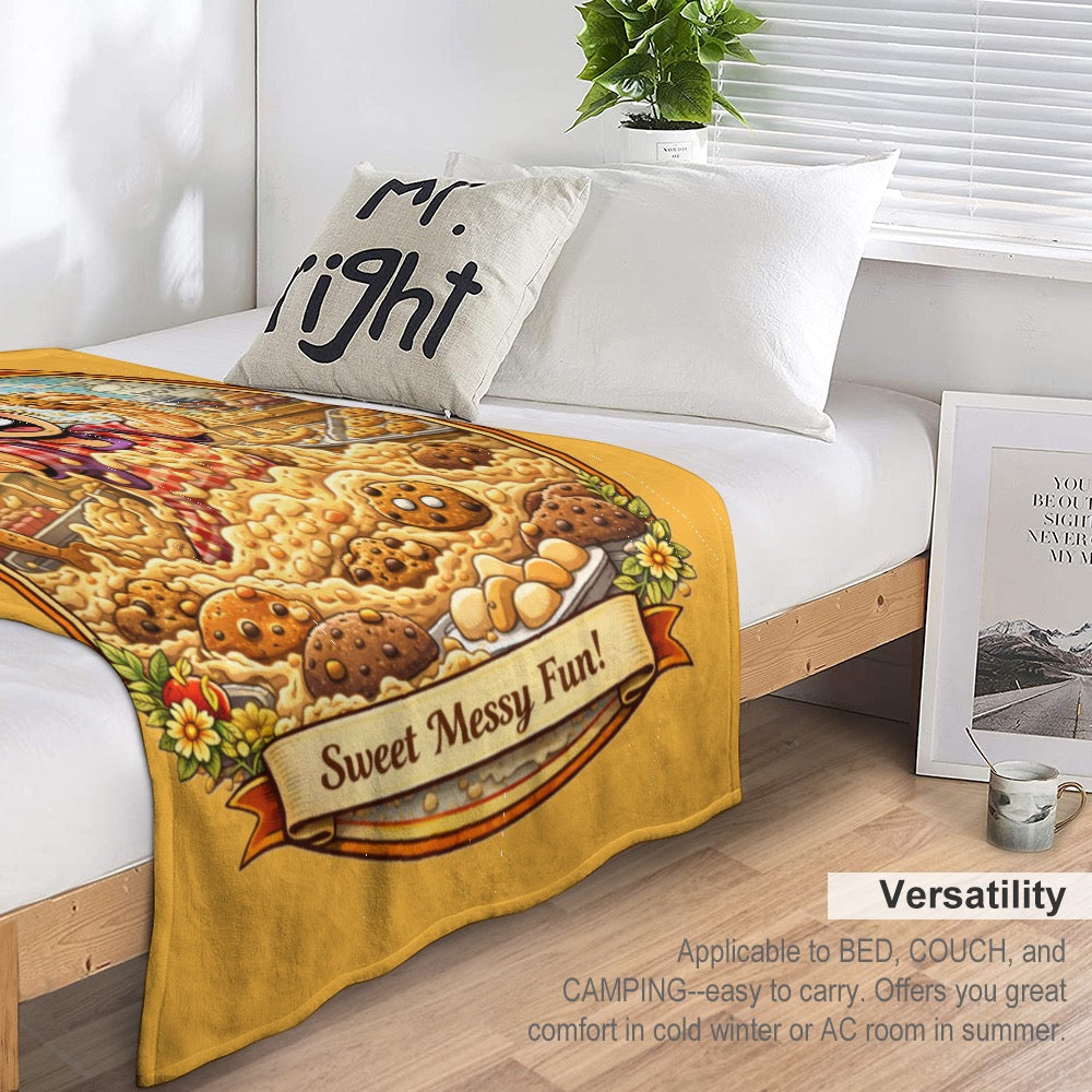 Ultra-Soft Flannel Blanket cookie chaos
