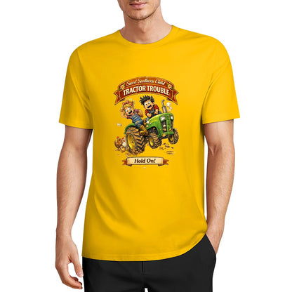New Pure cotton short sleeved T-shirt Tractor trouble