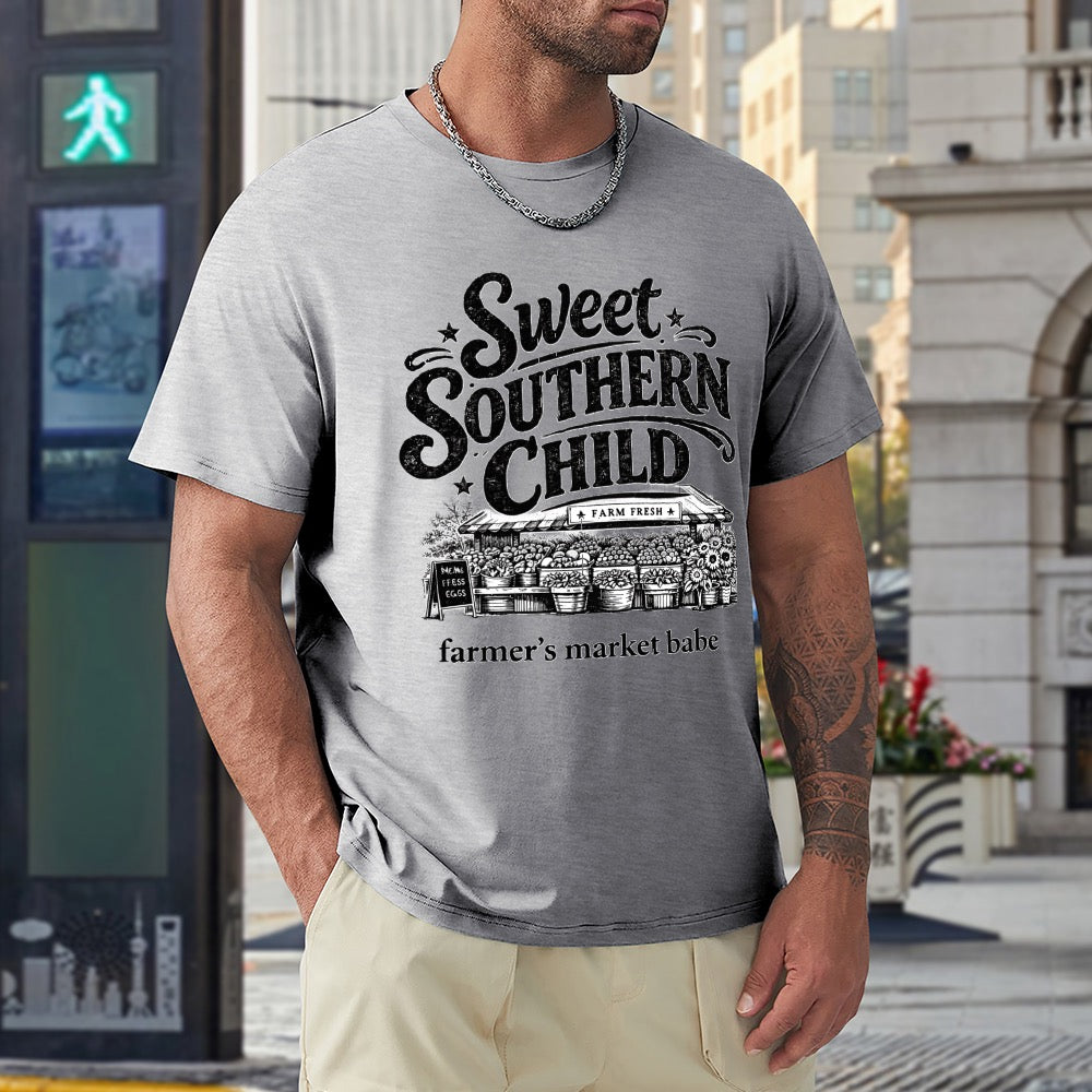 Men's T-shirt 100% cotton farmers Market, babe