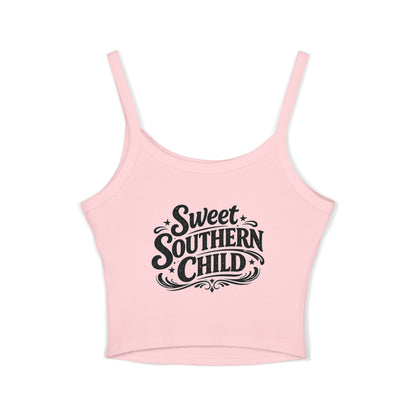 Cookie Queen Crop Tank — Sweet Southern Child Graphic Spaghetti Strap Top