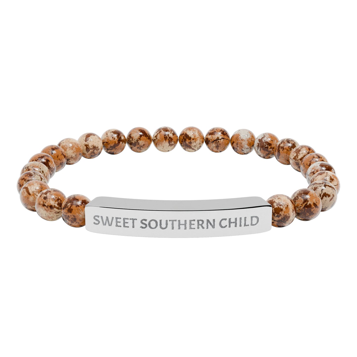 Esser southern child  Natural Stone Bar Bracelet – Custom Stretch Beaded Bracelet