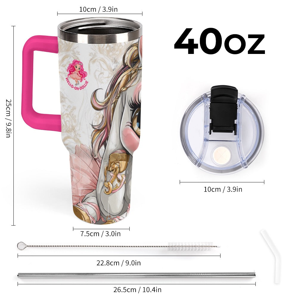HELLO-OH-DOLLIE UNICORN BALLERINA Custom Large capacity car cup