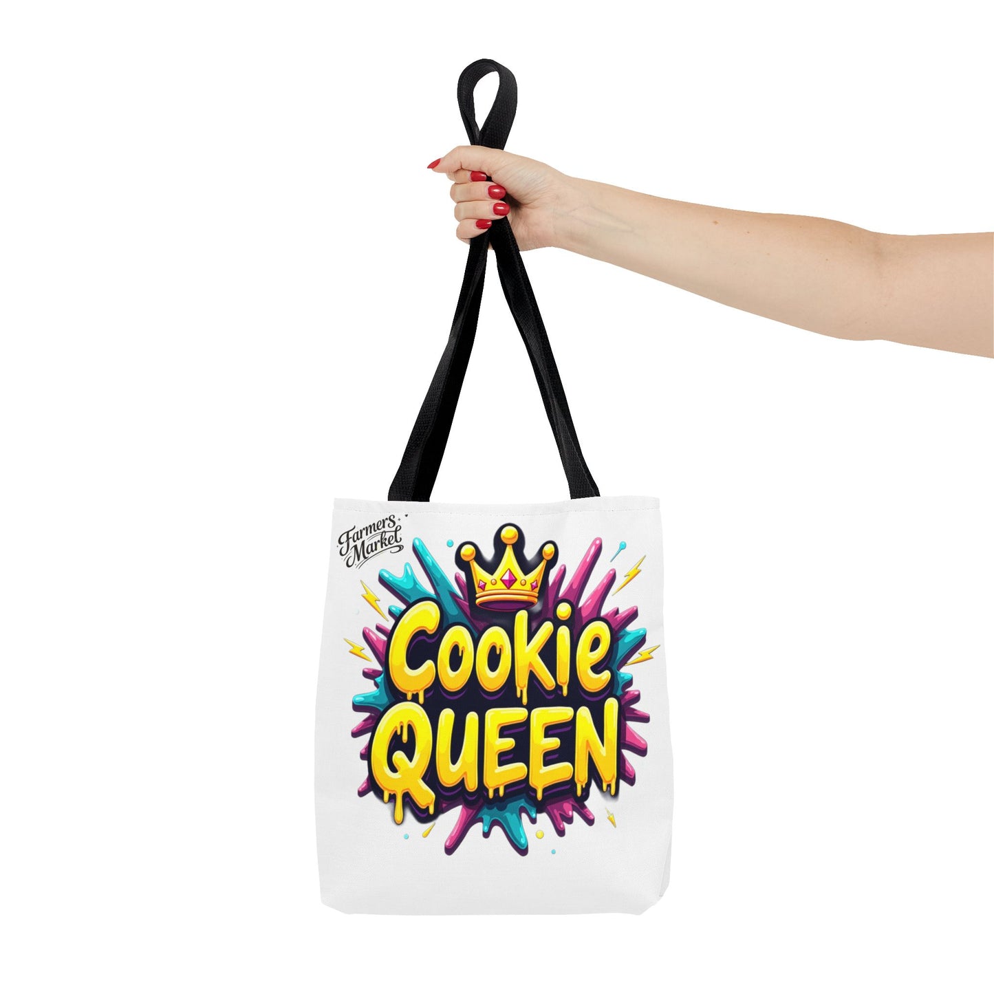 Cookie Queen Tote Bag — Colorful Crowned Bakery Gift Tote