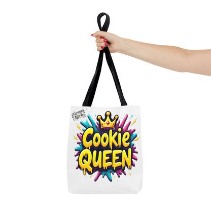 Cookie Queen Tote Bag — Colorful Crowned Bakery Gift Tote