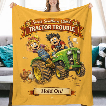 Ultra-Soft Flannel Blanket Tractor trouble