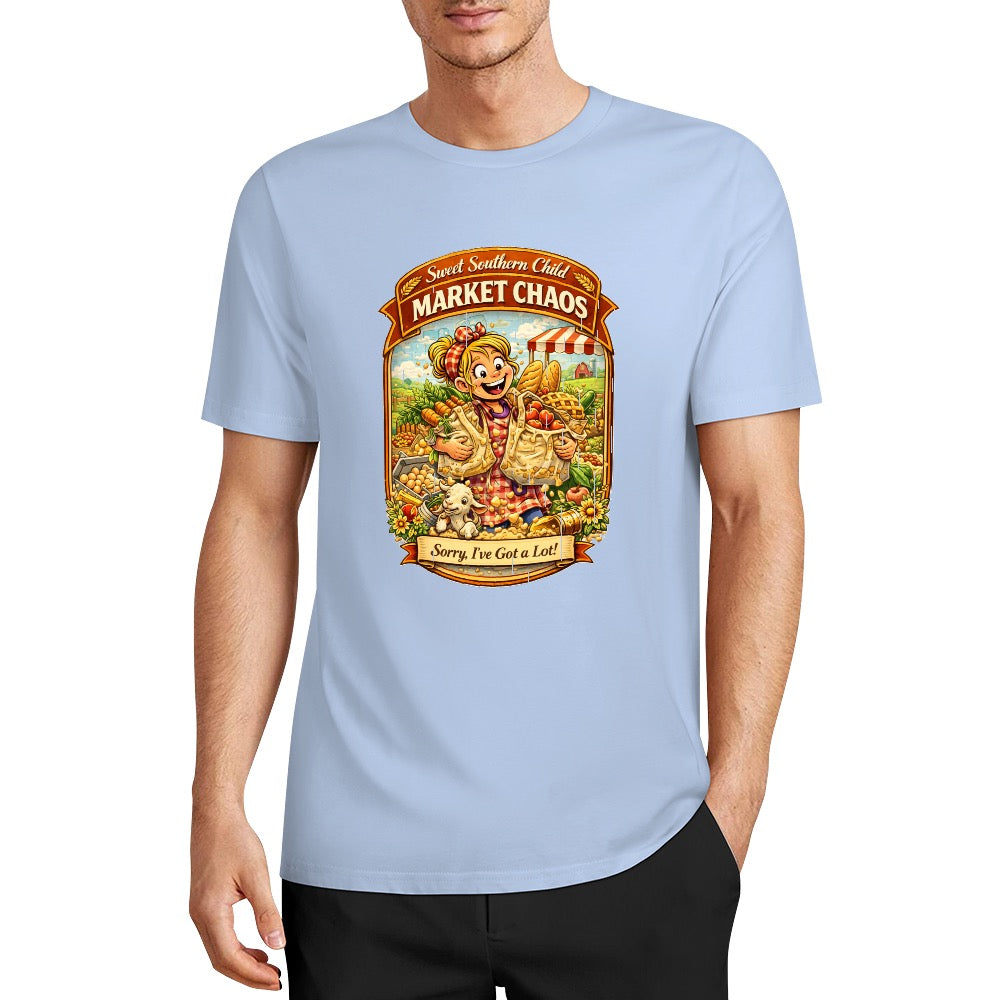 New Pure cotton short sleeved T-shirt market chaos
