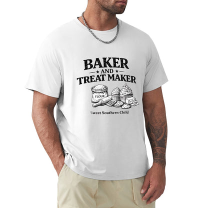 New High quality Men's T-shirt 100% Cotton Baker and treat maker