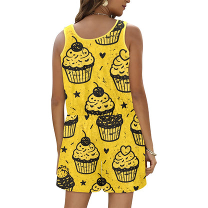 All Over Print Vest Short Jumpsuit (Sets 15)