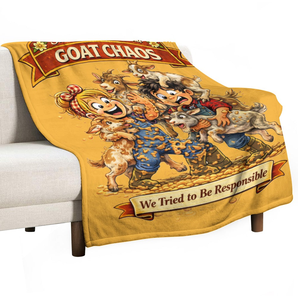 Ultra-Soft Flannel Blanket Goat chaos