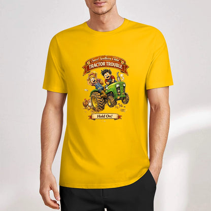New Pure cotton short sleeved T-shirt Tractor trouble