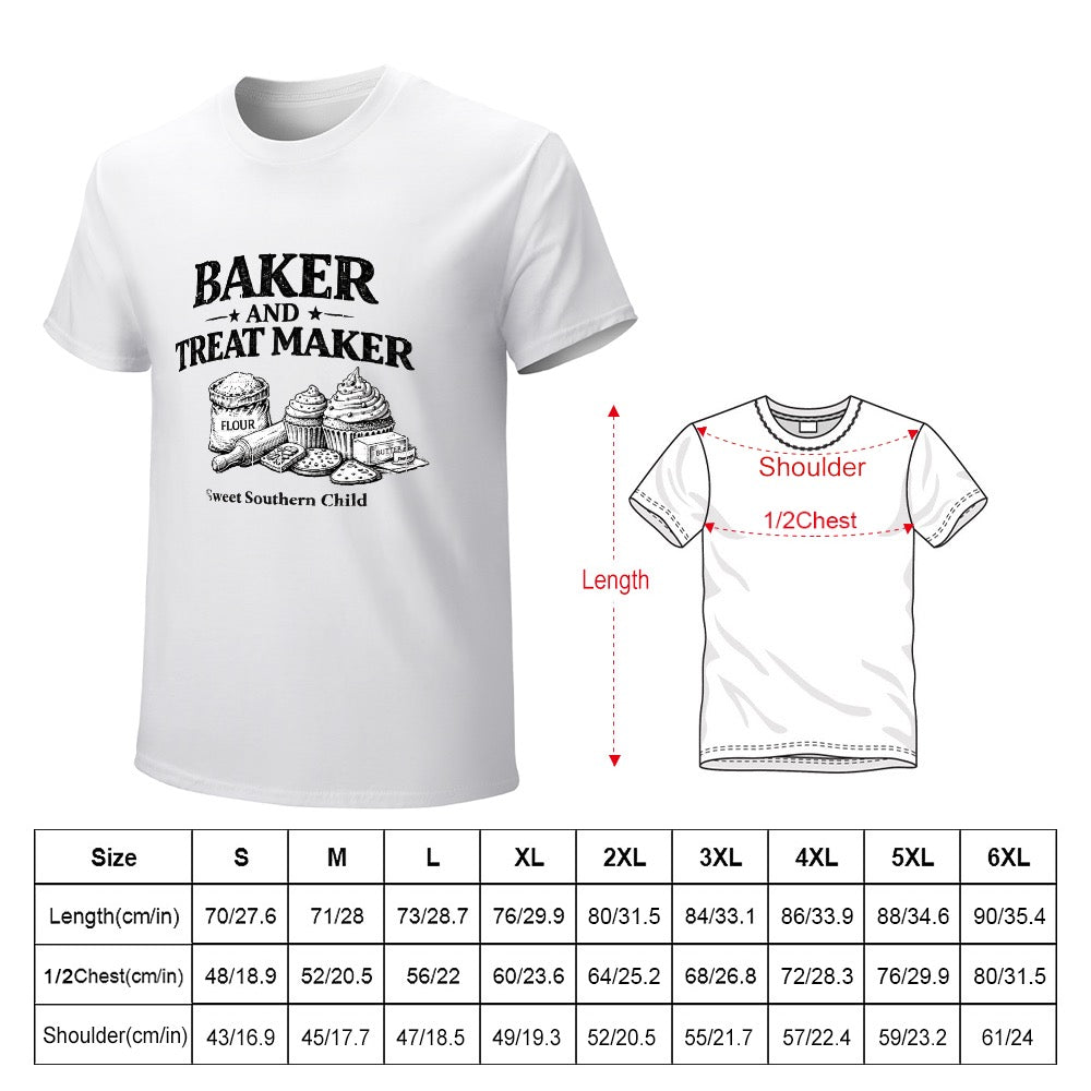 New High quality Men's T-shirt 100% Cotton Baker and treat maker