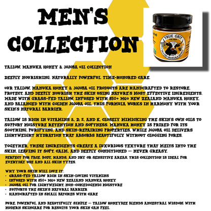 Organic true Grit Tallow & Honey face and body cream For Men