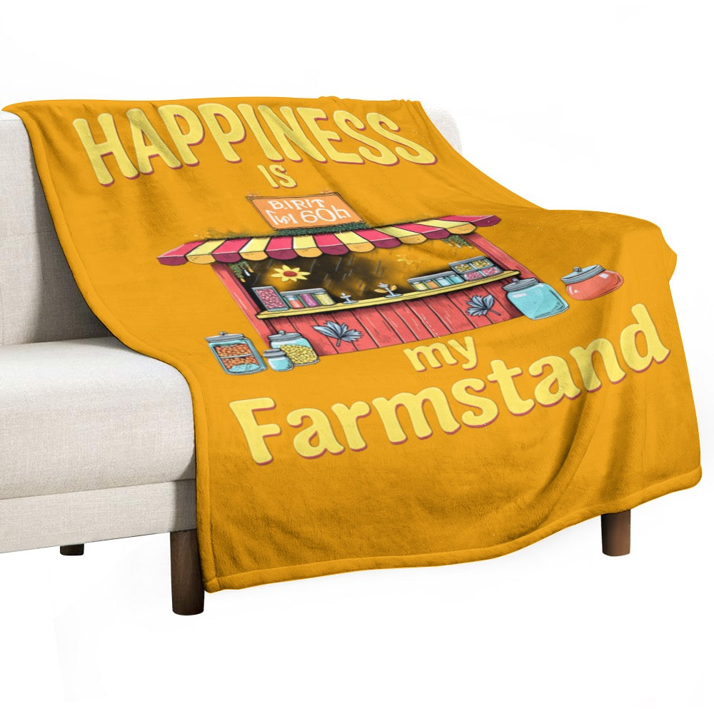 Ultra-Soft Flannel Blanket Happiness is my farmstand