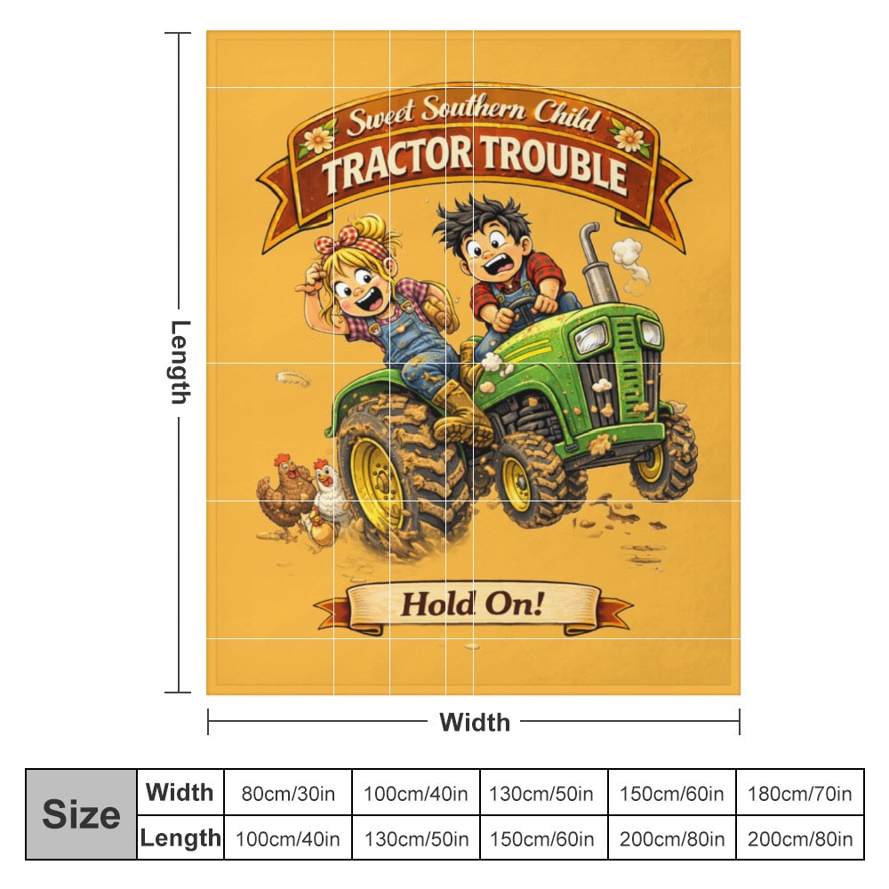 Ultra-Soft Flannel Blanket Tractor trouble