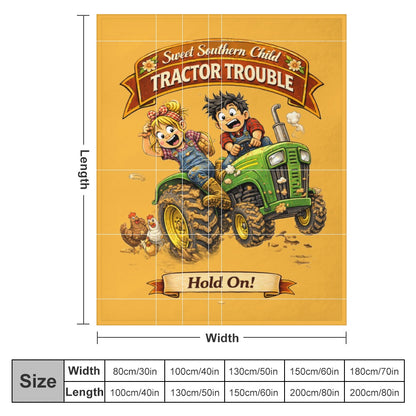 Ultra-Soft Flannel Blanket Tractor trouble