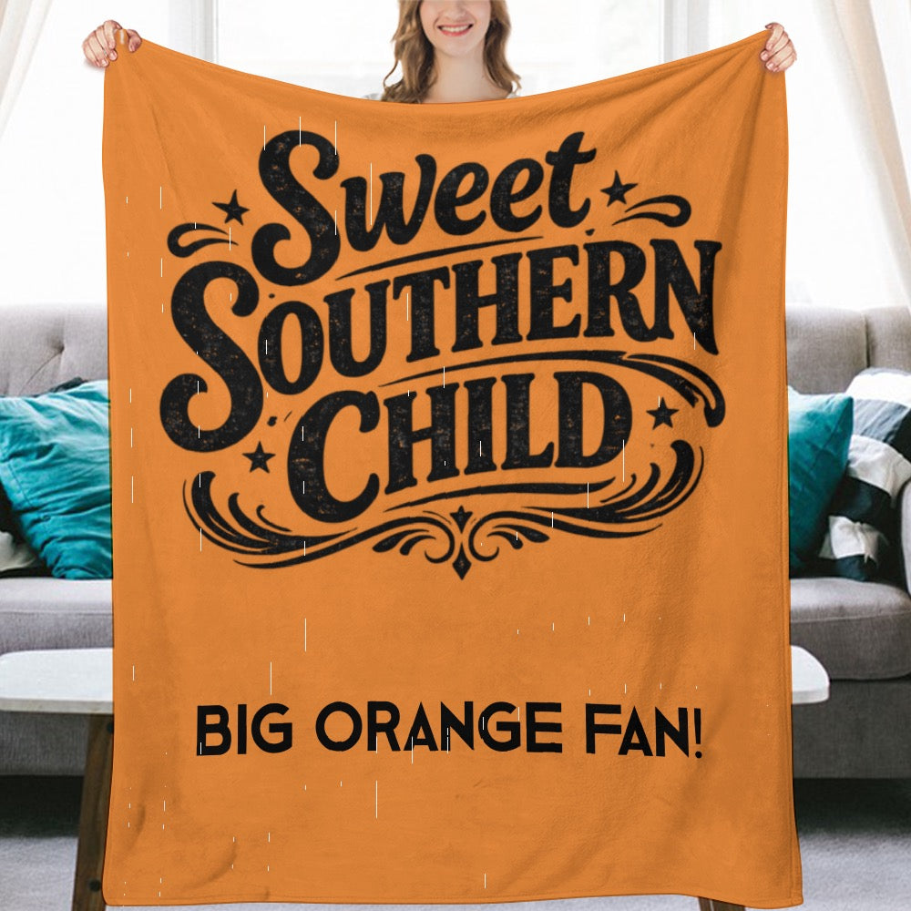 Ultra-Soft Flannel Blanket Big orange fan