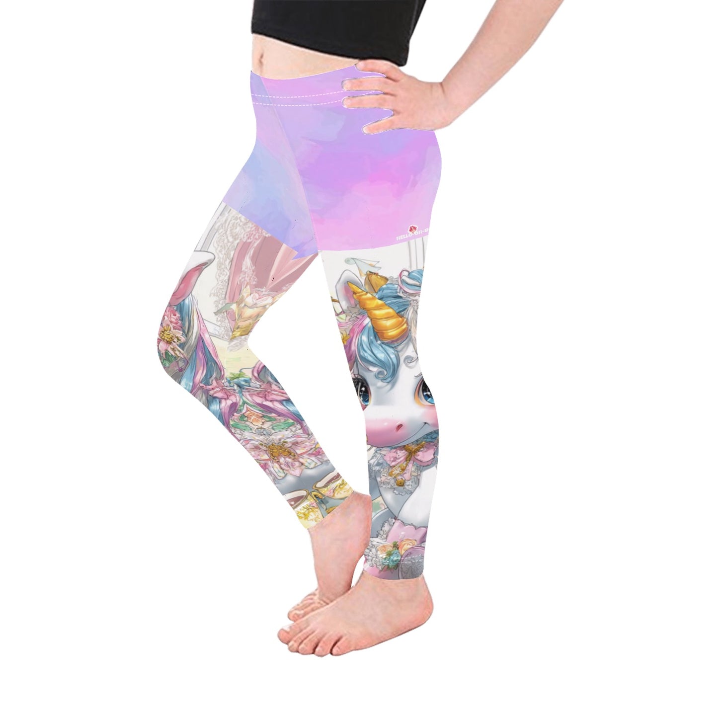Unicorn tea party All-Over Print Girls Leggings (Model L06)