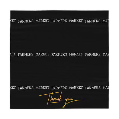 Farmers Market Tablecloth - Black 'Thank You' Vendor Market Table Cover
