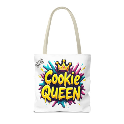 Cookie Queen Tote Bag — Colorful Crowned Bakery Gift Tote
