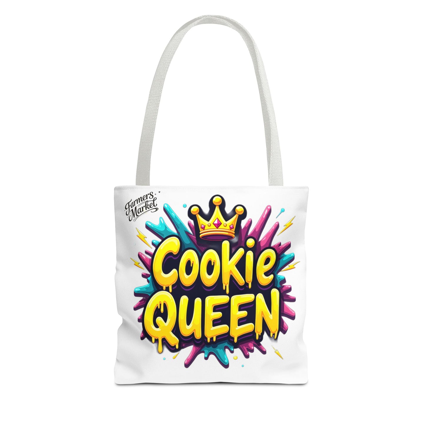 Cookie Queen Tote Bag — Colorful Crowned Bakery Gift Tote
