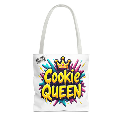 Cookie Queen Tote Bag — Colorful Crowned Bakery Gift Tote