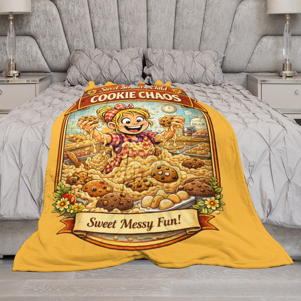 Ultra-Soft Flannel Blanket cookie chaos