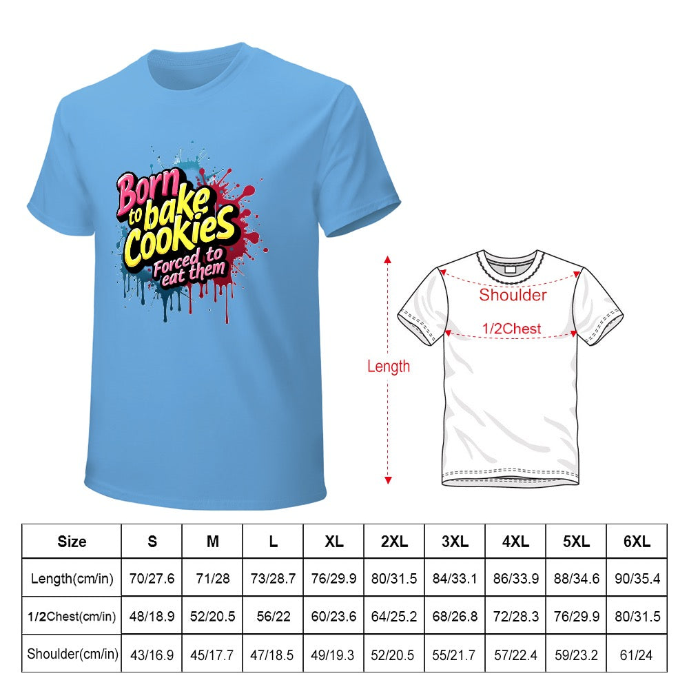 New High quality Men's T-shirt 100% Cotton Born to bake cookies