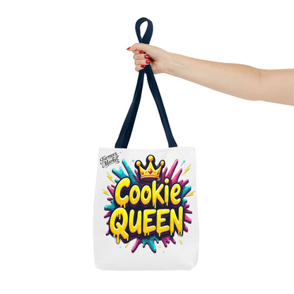 Cookie Queen Tote Bag — Colorful Crowned Bakery Gift Tote