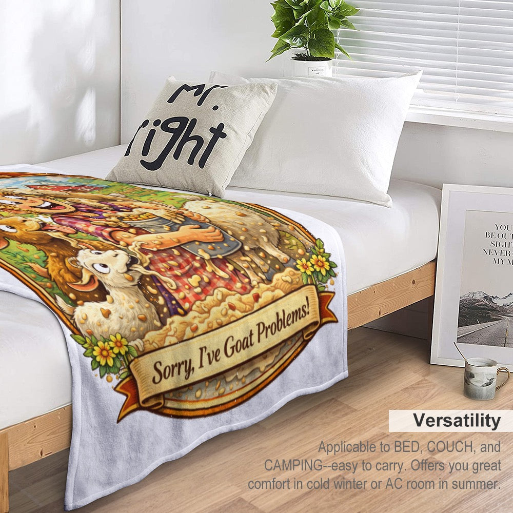 Ultra-Soft Flannel Blanket goat chaos
