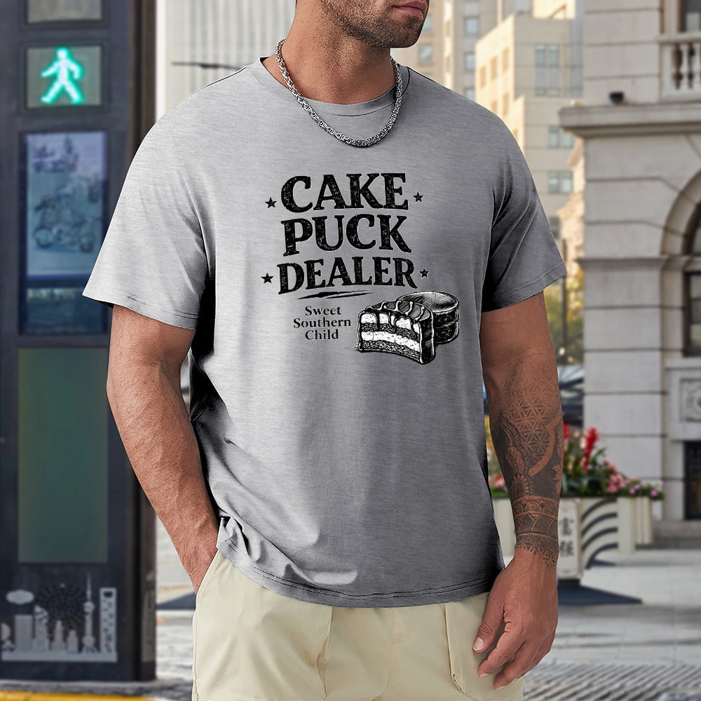 New High quality Men's T-shirt 100% Cotton cake puck dealer