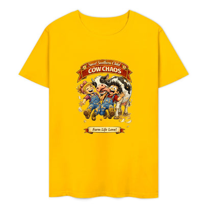 New Pure cotton short sleeved T-shirt cow chaos