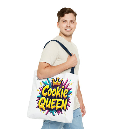 Cookie Queen Tote Bag — Colorful Crowned Bakery Gift Tote
