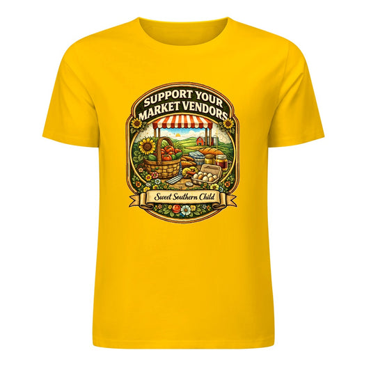 New Pure cotton short sleeved T-shirt Support your local market vendors