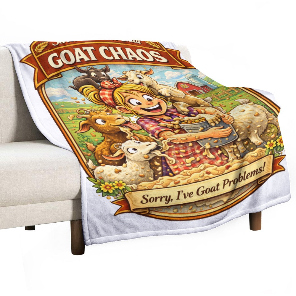 Ultra-Soft Flannel Blanket goat chaos