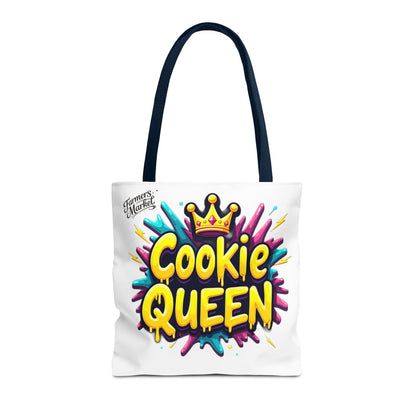 Cookie Queen Tote Bag — Colorful Crowned Bakery Gift Tote