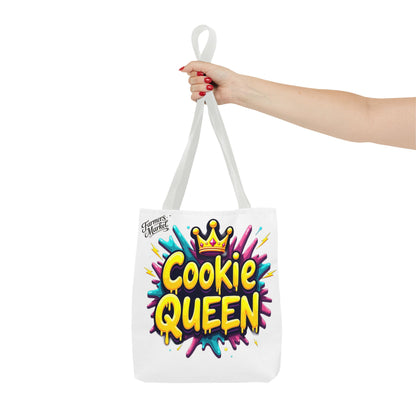 Cookie Queen Tote Bag — Colorful Crowned Bakery Gift Tote