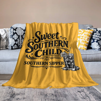 Ultra-Soft Flannel Blanket Sweet Southern Child, Southern sipper