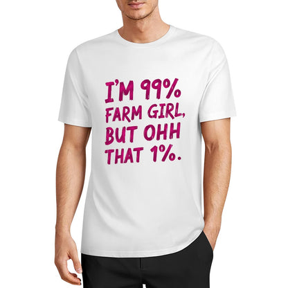 New Pure cotton short sleeved T-shirt 99% farm girl