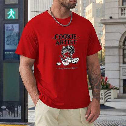 New High quality Men's T-shirt 100% Cotton Cookie artist