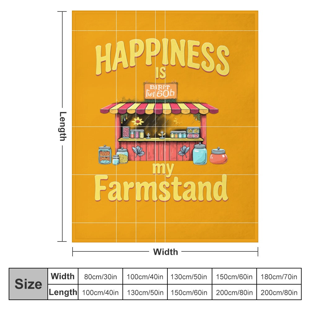 Ultra-Soft Flannel Blanket Happiness is my farmstand