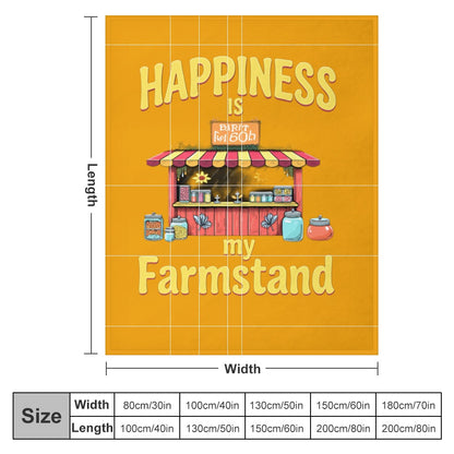 Ultra-Soft Flannel Blanket Happiness is my farmstand