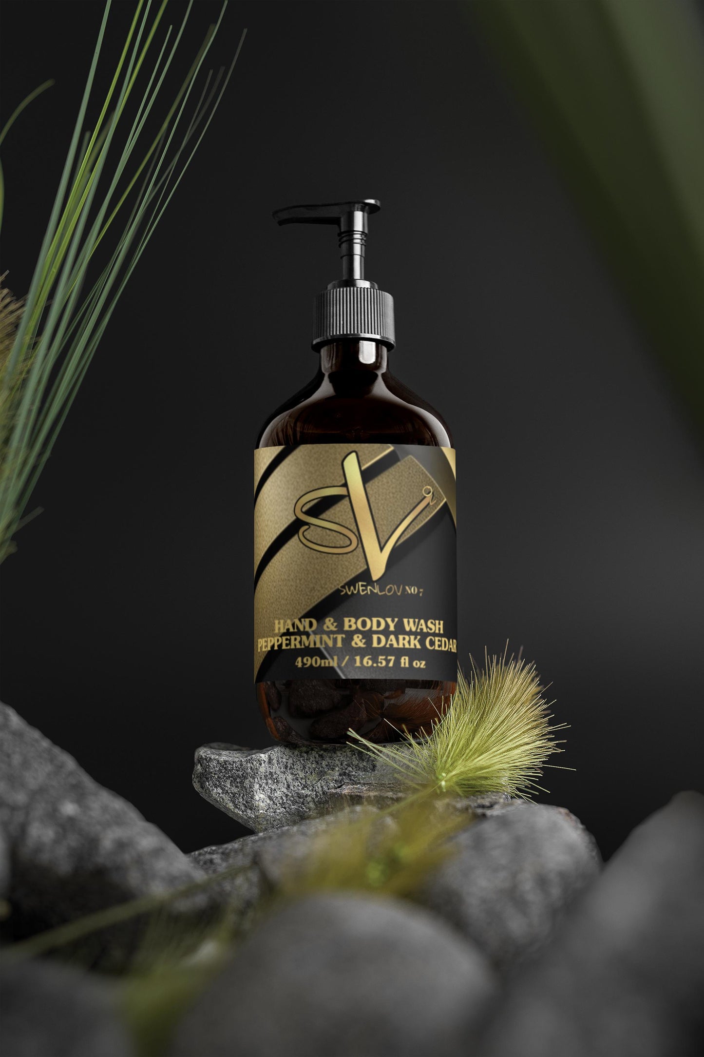 Hand & Body Wash, Peppermint & Dark Cedar