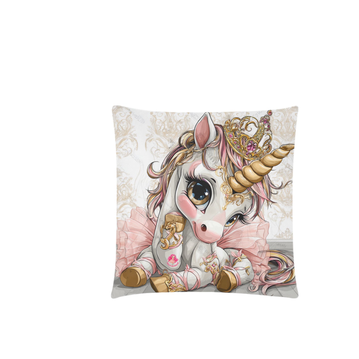 HELLO-OH-DOLLIE unicorn ballerina Custom Zippered Pillow Cases 18"x 18" (Twin Sides) (Set of 2)