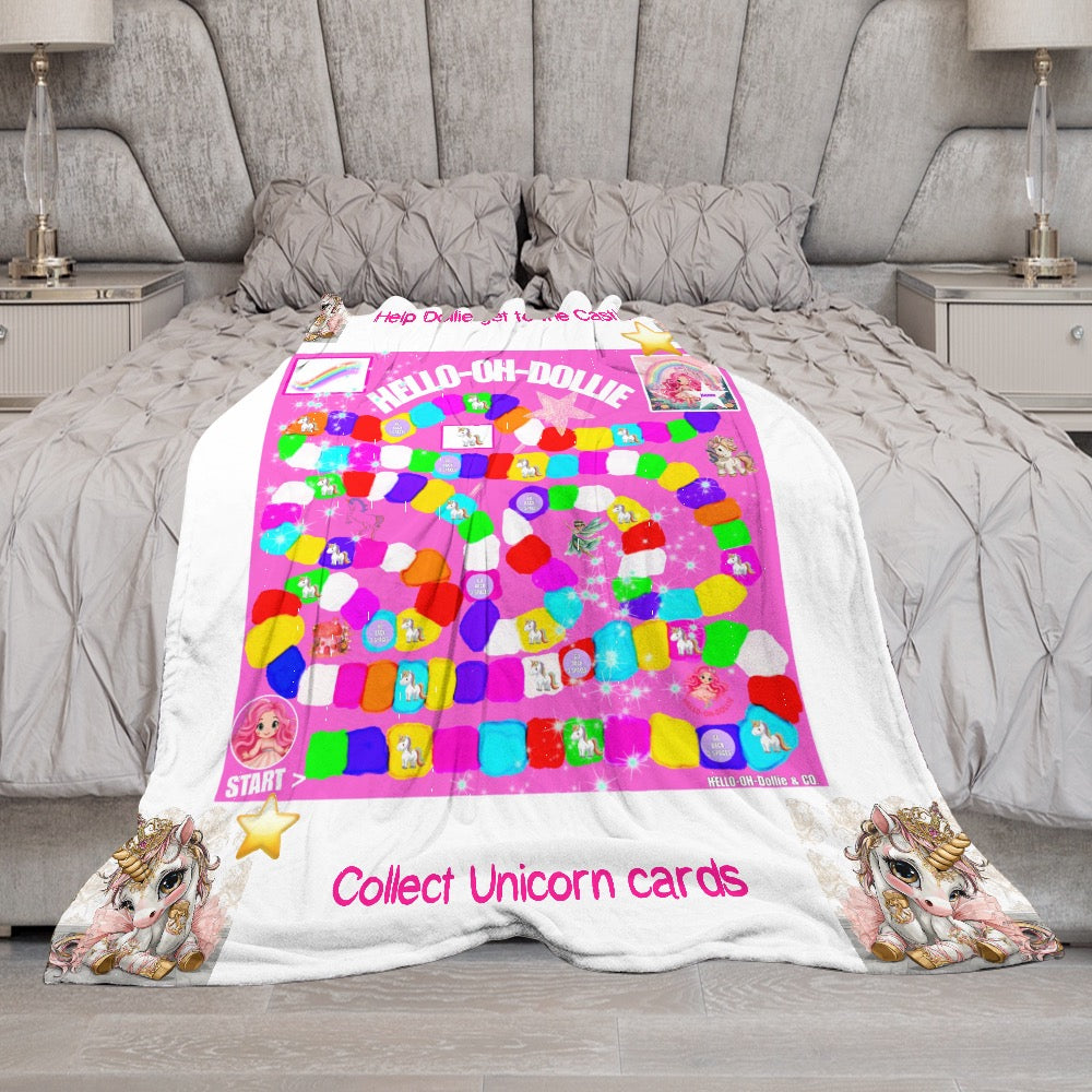 Hello-oh-Dollie game blanket /Ultra-Soft Flannel Blanket 70” x 80”